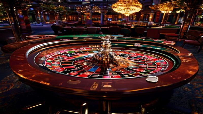 Bánh xe roulette châu Âu với 37 ô số trong phòng live casino